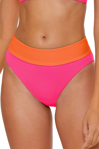 PUNCH/CORAL ROSE Lily Reversible High Waist Bikini Bottom