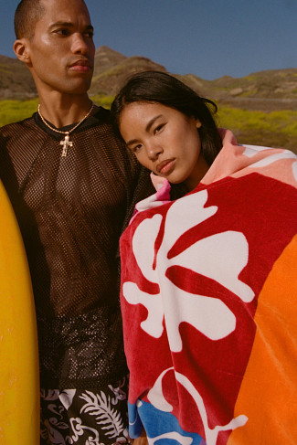 MULTI Snow Flowers Matisse Beach Towel