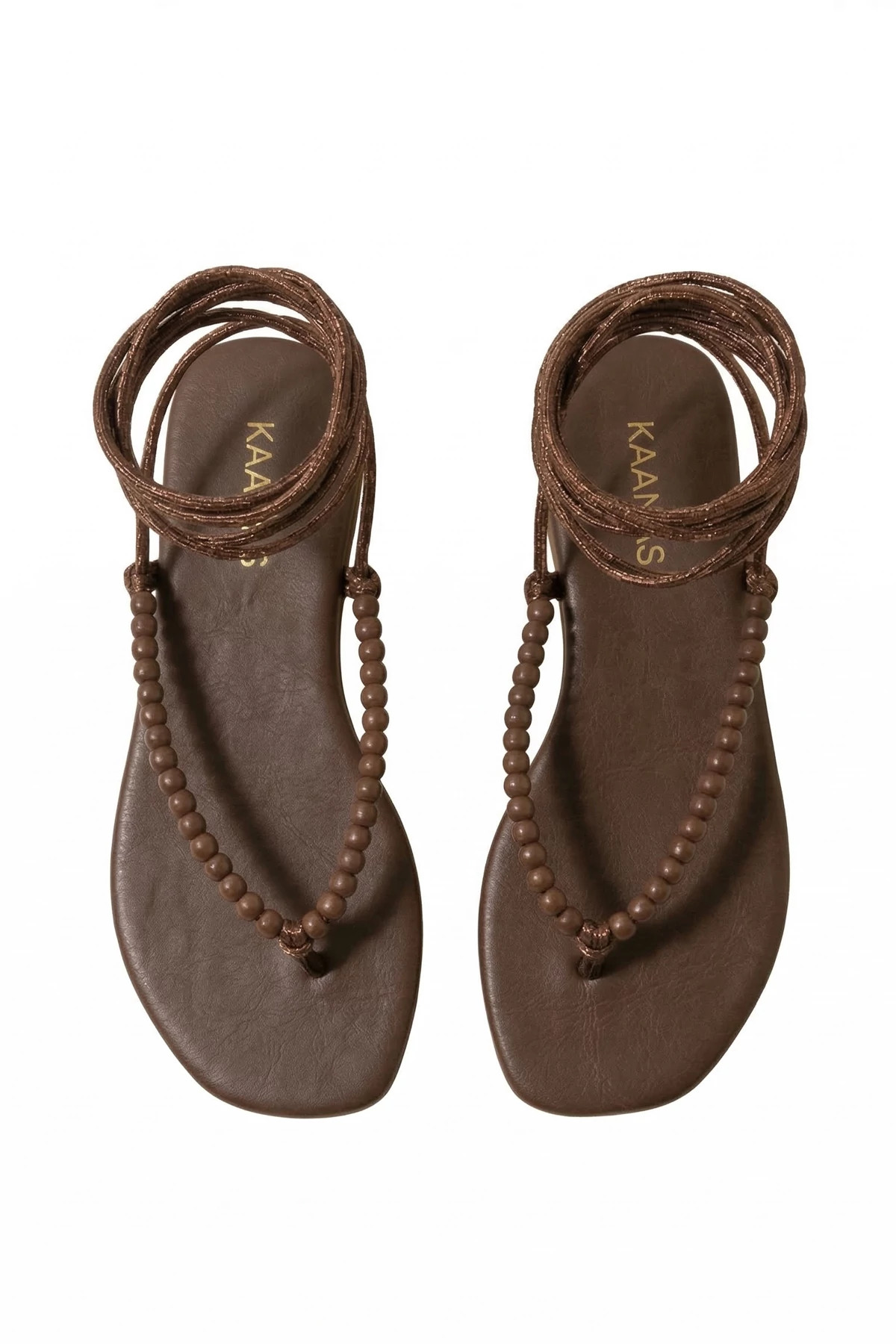 DARK COCOA Alessa Beaded Wrap Sandal image number 1