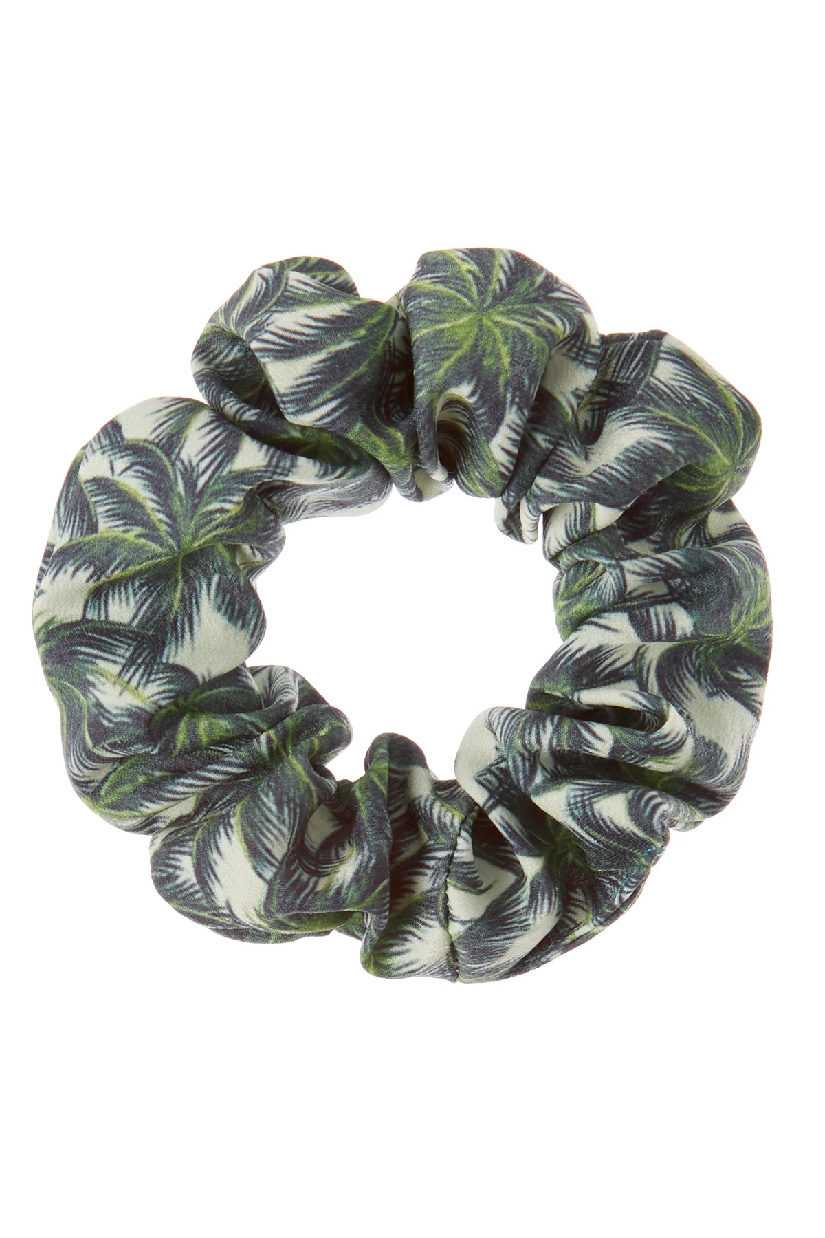 GREEN Tropical Palm Hair Scrunchie image number 1
