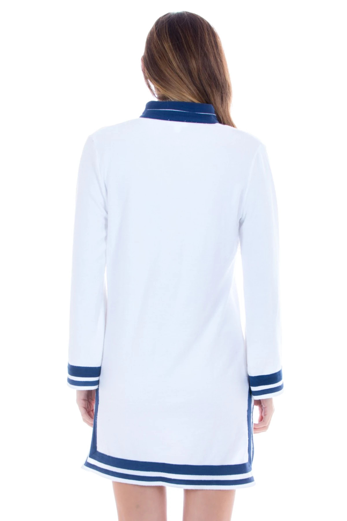 WHITE/NAVY Terry Long Sleeve Tunic image number 2