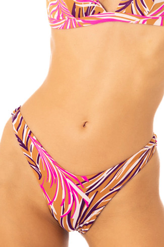 CARAMEL FOLIAGE Splendourous Reversible Brazilian Bikini Bottom
