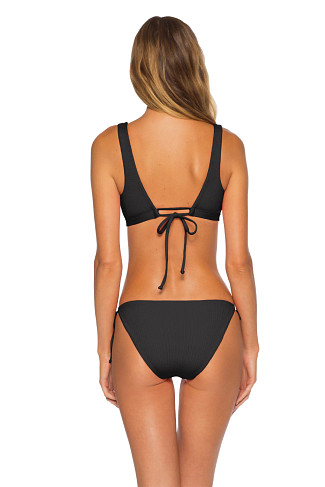 BLACK Olivia Ribbed Bralette Bikini Top