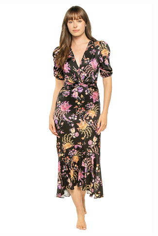 DUSTED CLUSTER Rosalie Floral Midi Dress