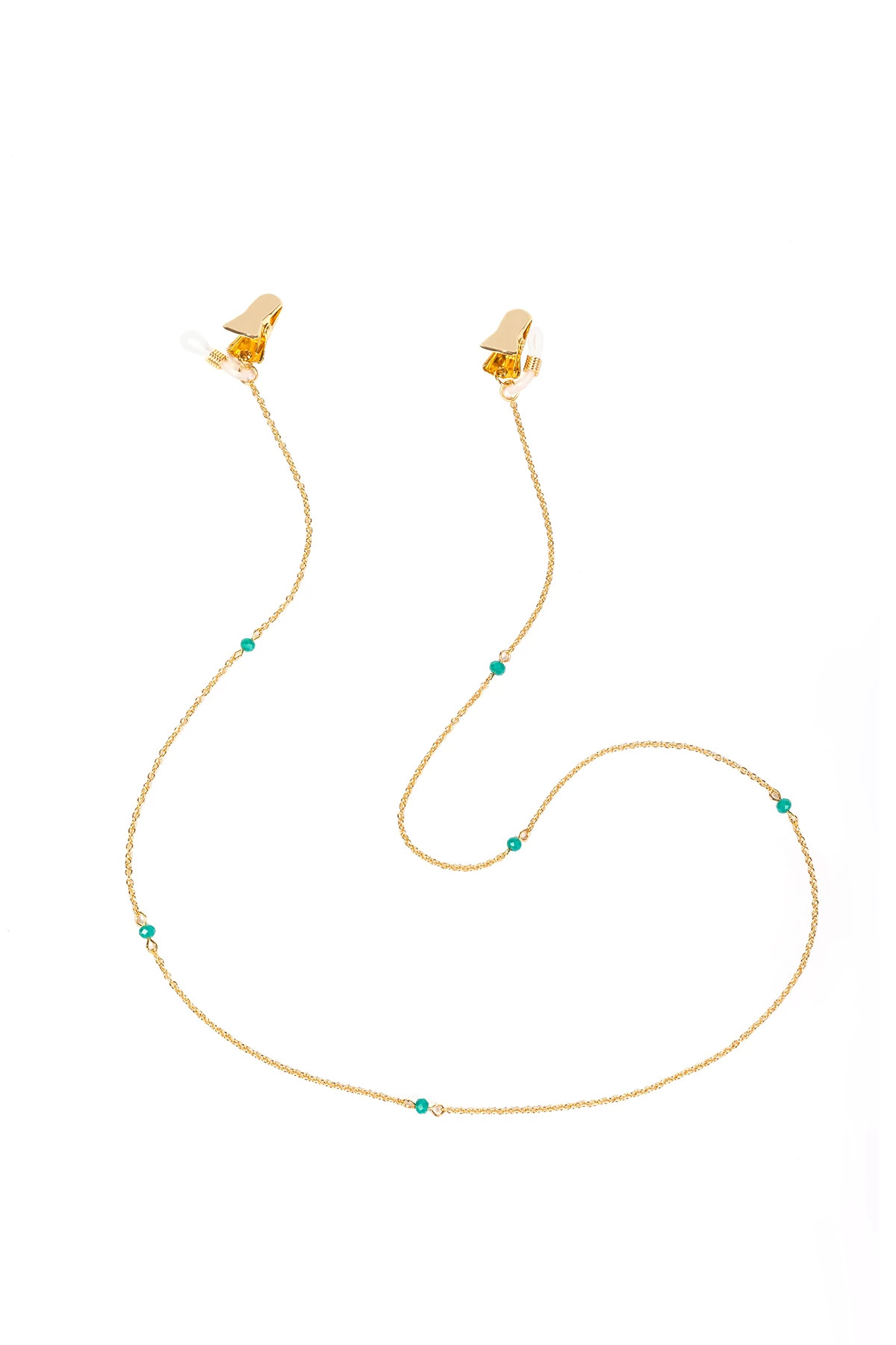 TURQUOISE/GOLD The Diana Mask Chain image number 1