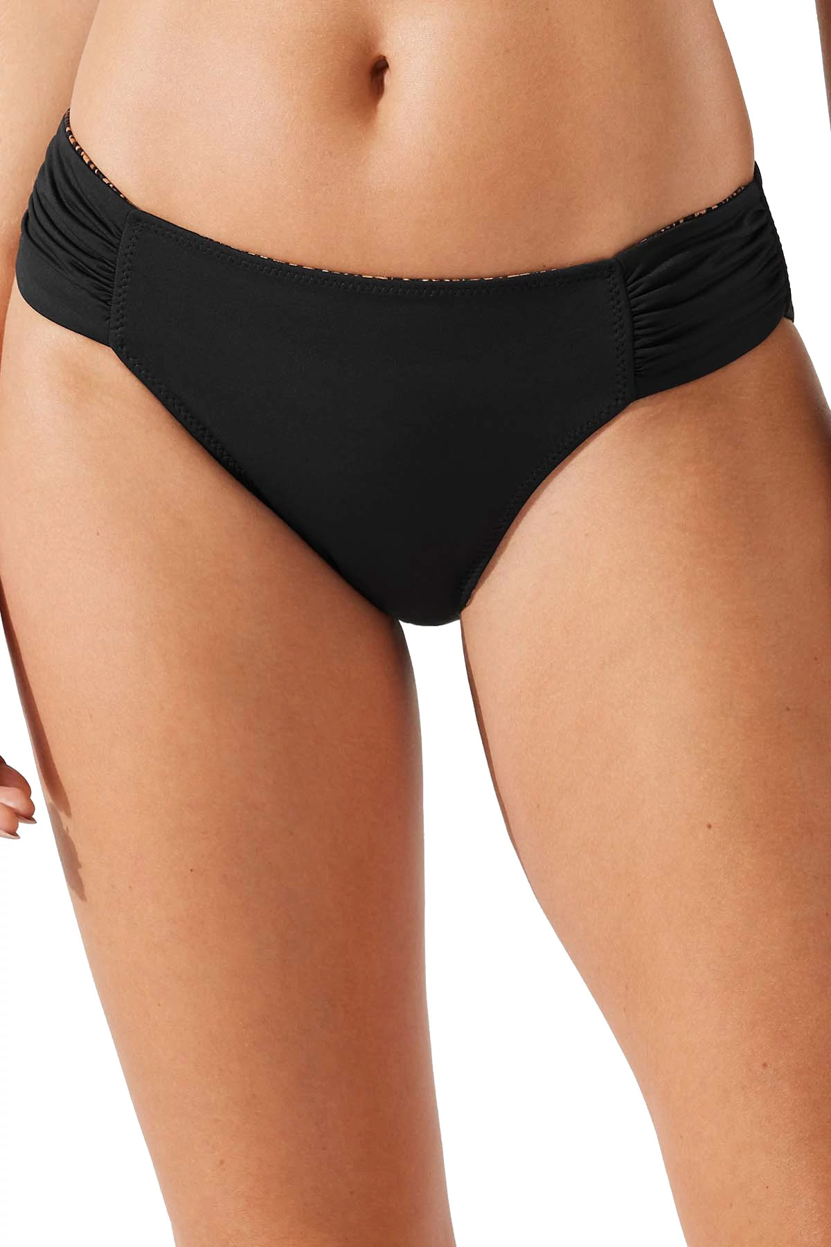 BLACK Leopard Reversible Tab Side Hipster Bikini Bottom image number 2