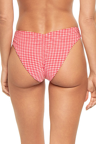CHERRY GINGHAM Cayman Gingham Brazilian Bikini Bottom