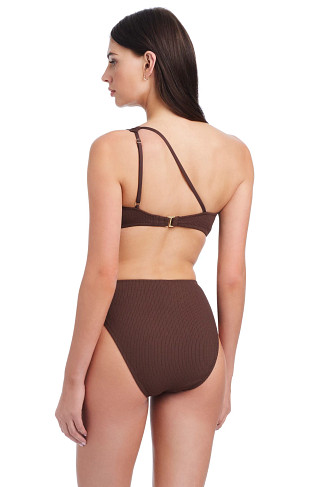 ESPRESSO Ribbed Asymmetrical Bikini Top