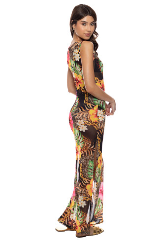 MULTI BLACK Visions of Paradise Maxi Dress