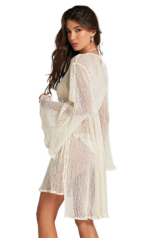 WHITE Crochet Mini Kimono