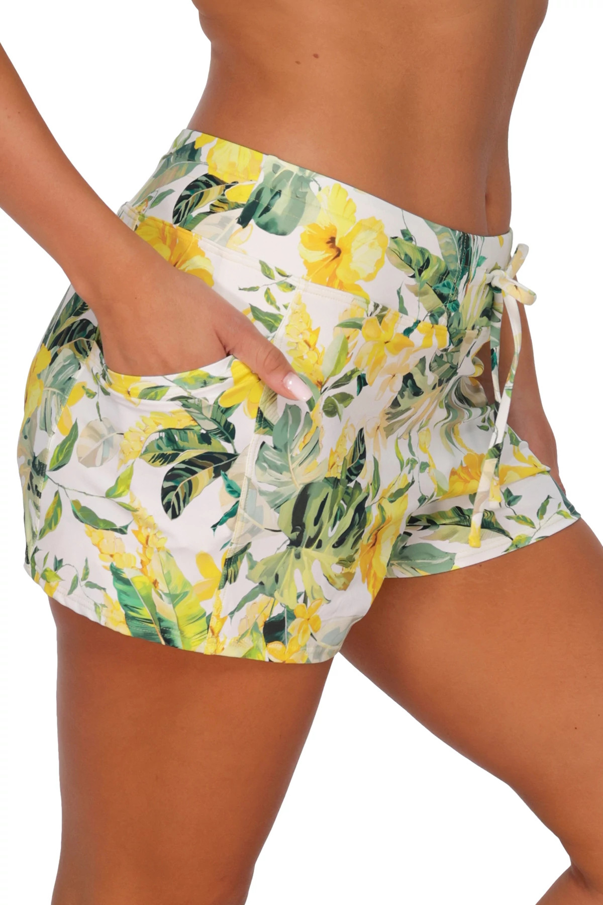 ISLA SOLEIL CREPE Laguna Pocket Drawstring Swim Short image number 2