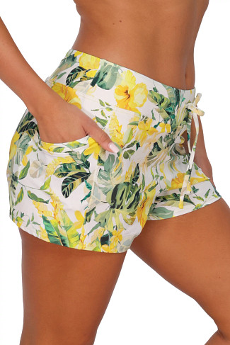 ISLA SOLEIL CREPE Laguna Pocket Drawstring Swim Short