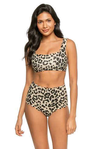 CHEETAH Palm Springs Scallop Bralette Bikini Top