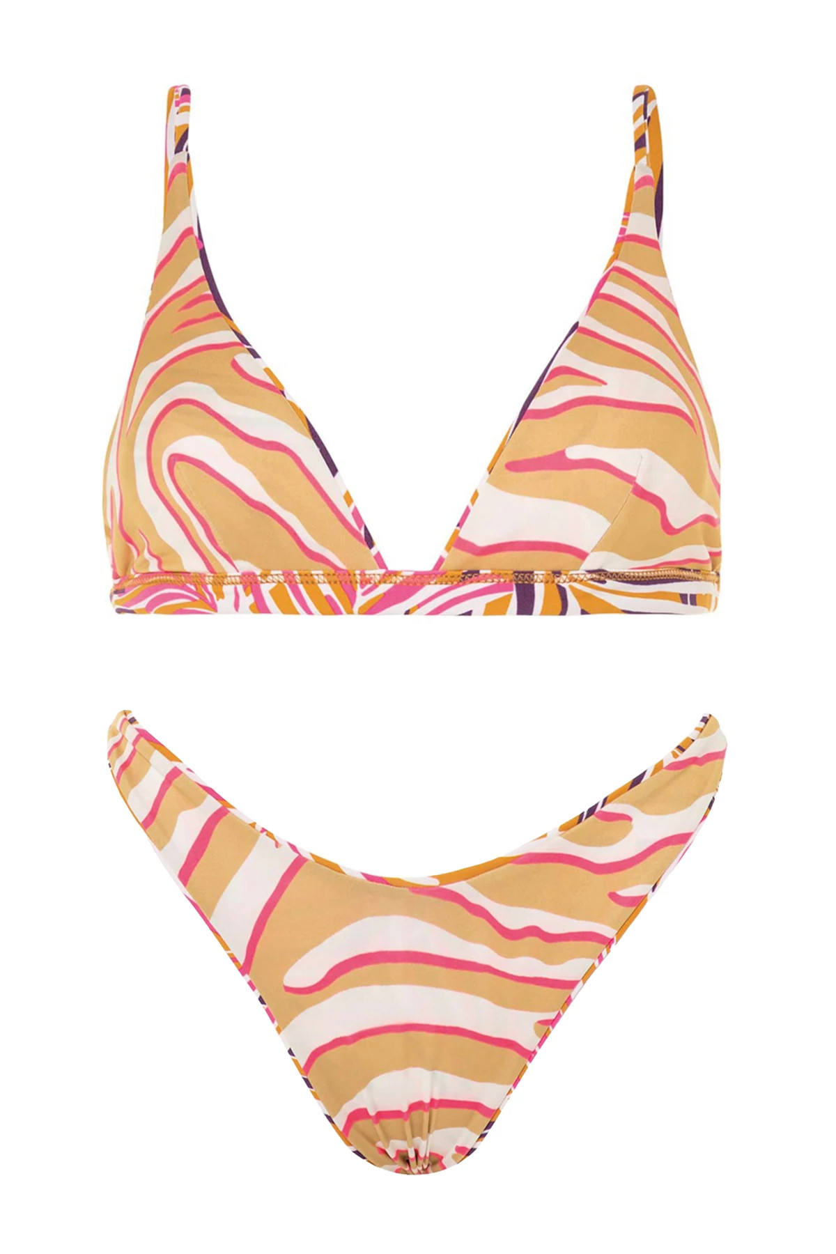 CARAMEL FOLIAGE Splendourous Reversible Brazilian Bikini Bottom image number 3