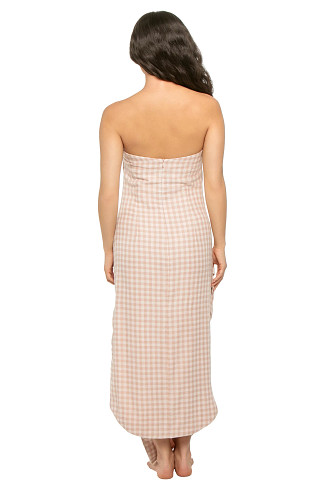 PINK CHECK Eliana Strapless Maxi Dress