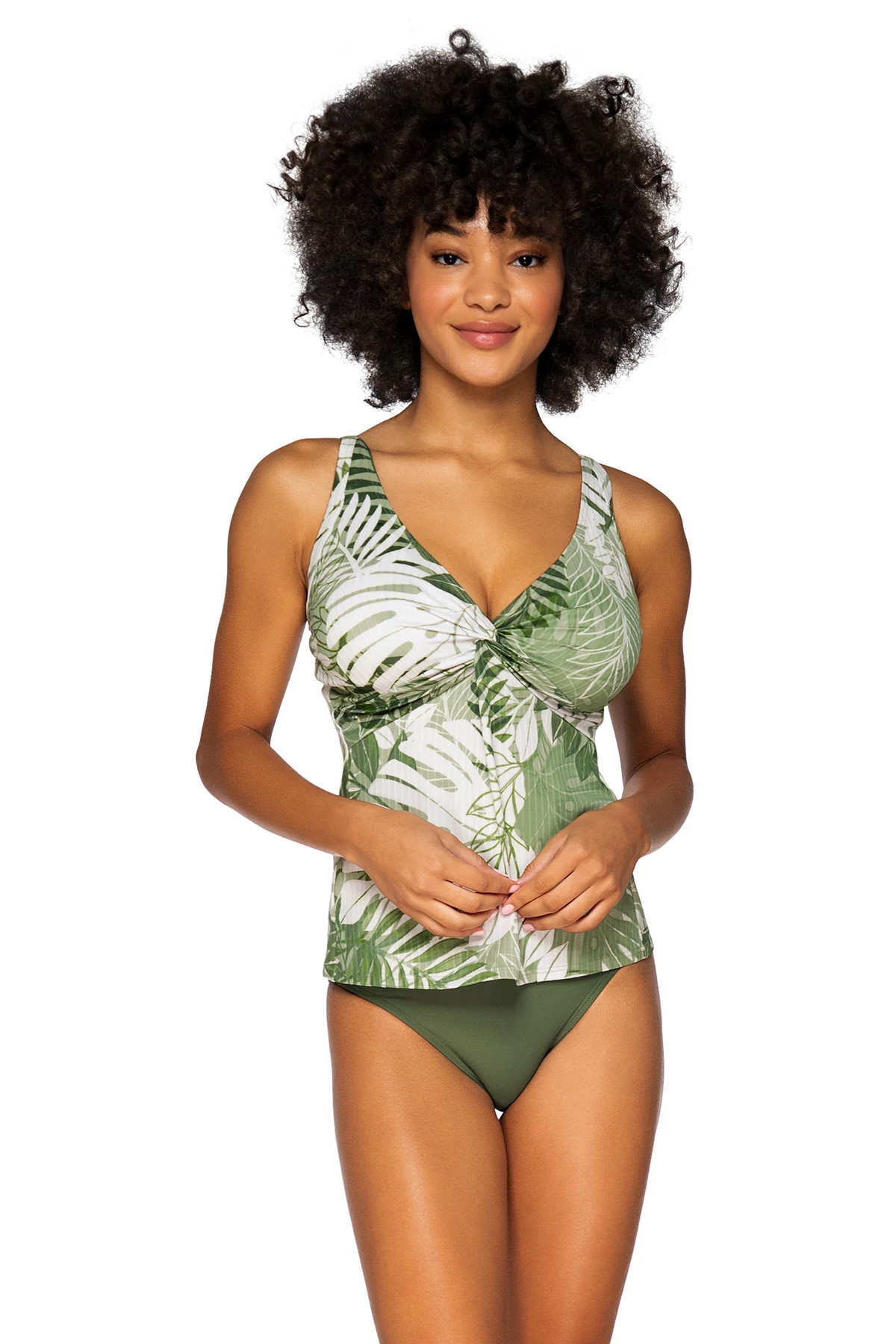 PALM GROVE Forever Over The Shoulder Tankini Top (D+ Cup) image number 1