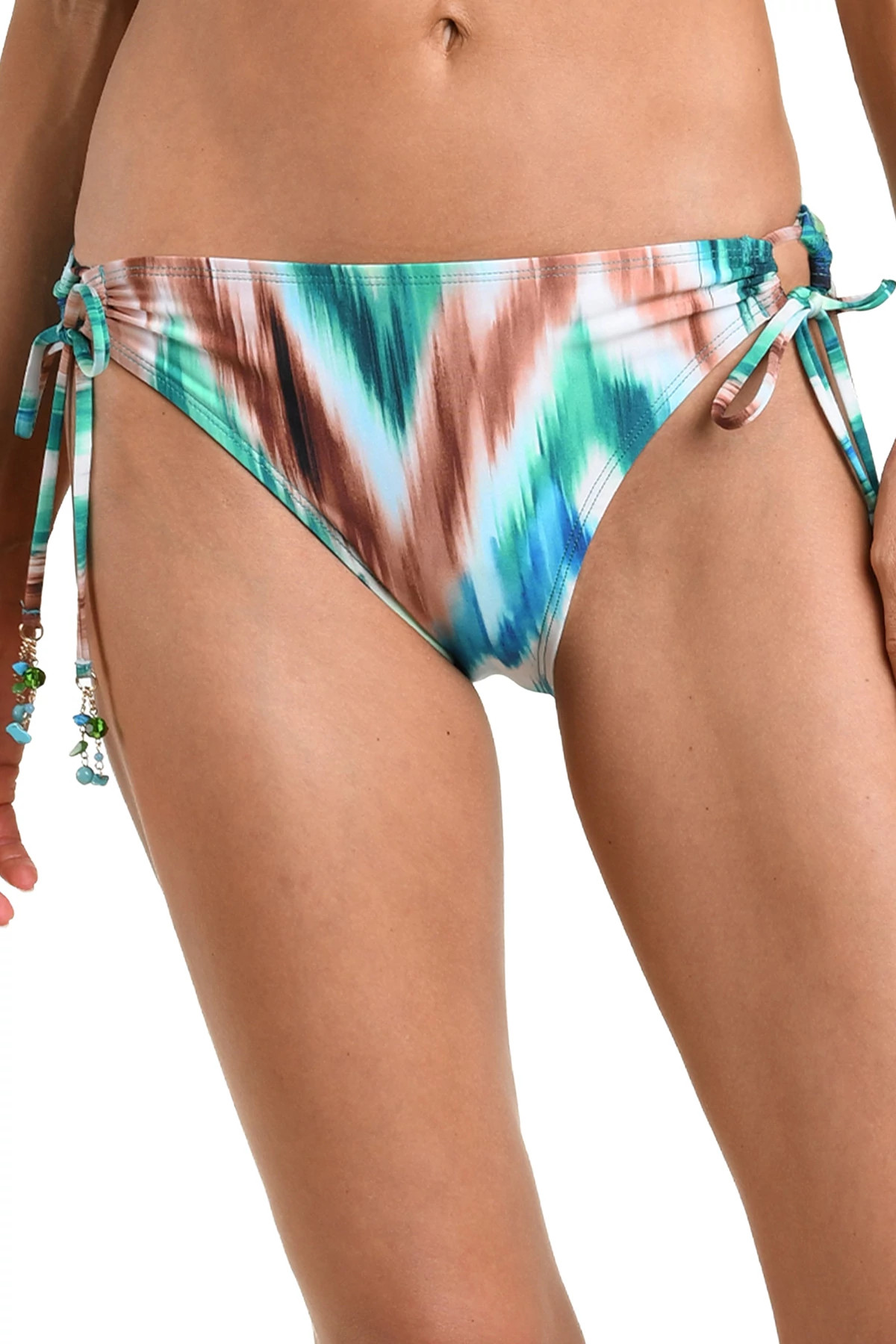 MULTI Chevron Print Tie Side Bikini Bottom image number 1