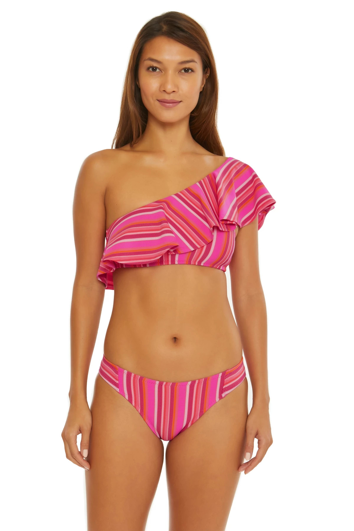 MULTI Marai Ruffle Asymmetrical Bikini Top image number 1