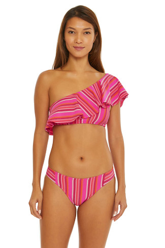 MULTI Marai Ruffle Asymmetrical Bikini Top