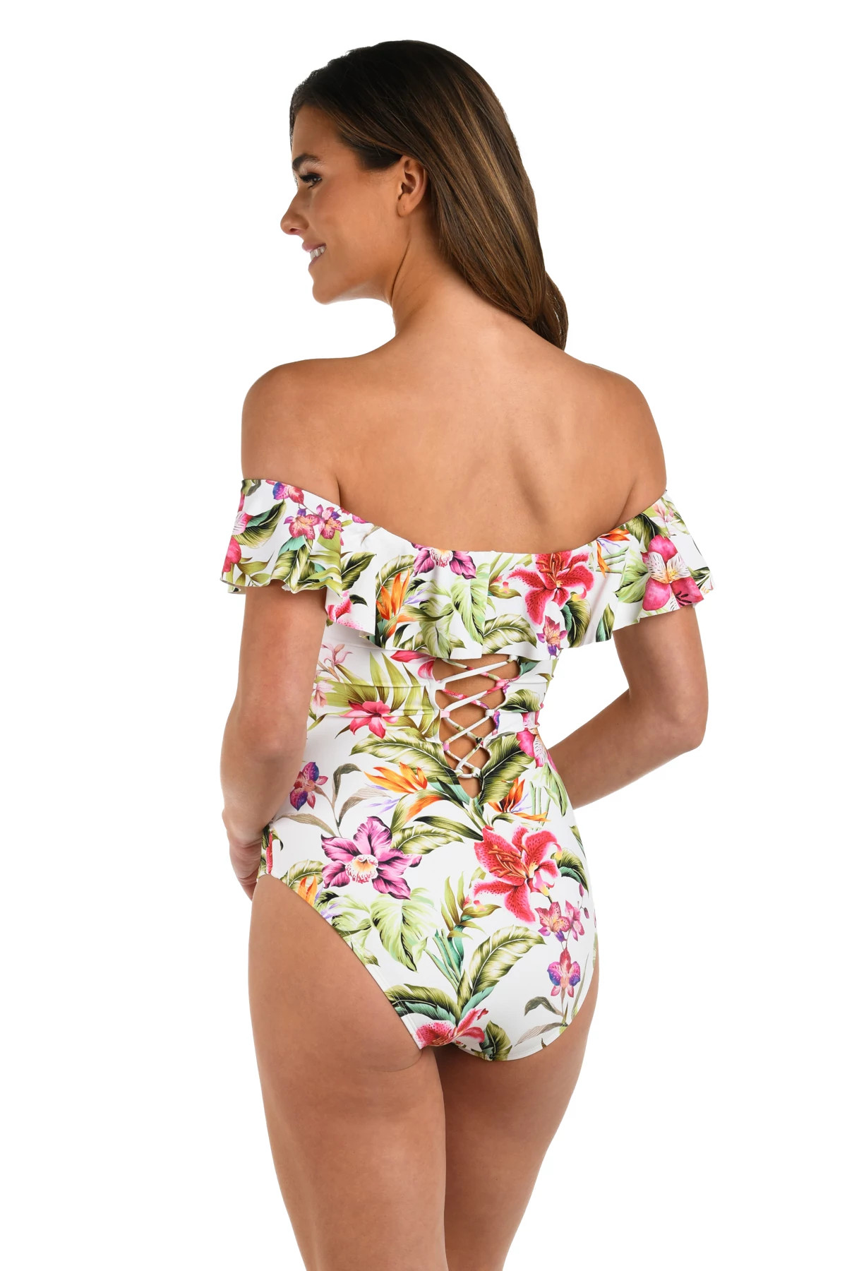 MULTI Polynesian Paradise Ruffle One Piece Swimsuit image number 2