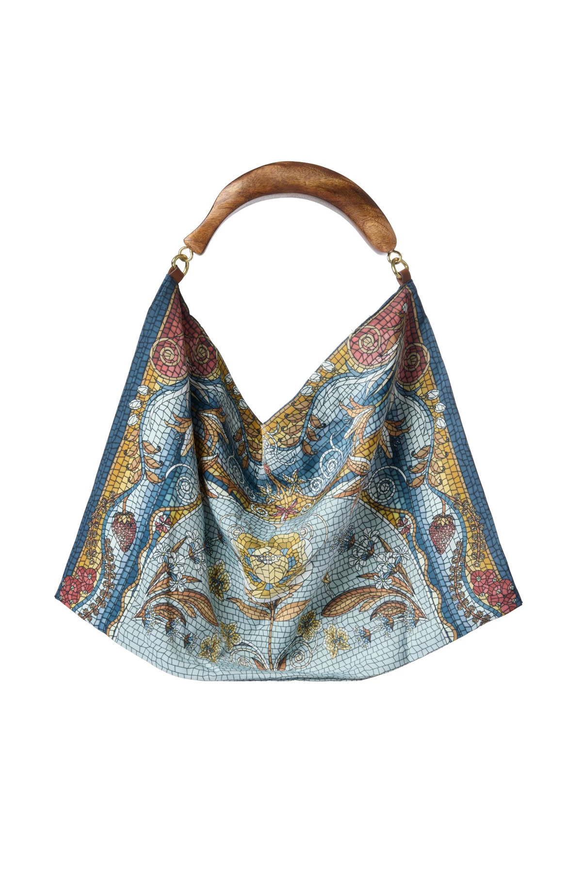 MULTI Mosaic Tile Print Scarf Tote image number 1