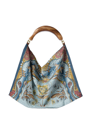 MULTI Mosaic Tile Print Scarf Tote