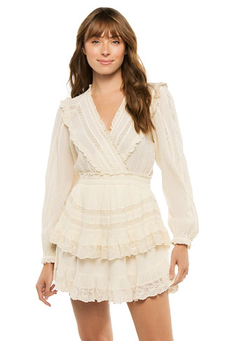 ANTIQUE WHITE Milena Lace Mini Dress