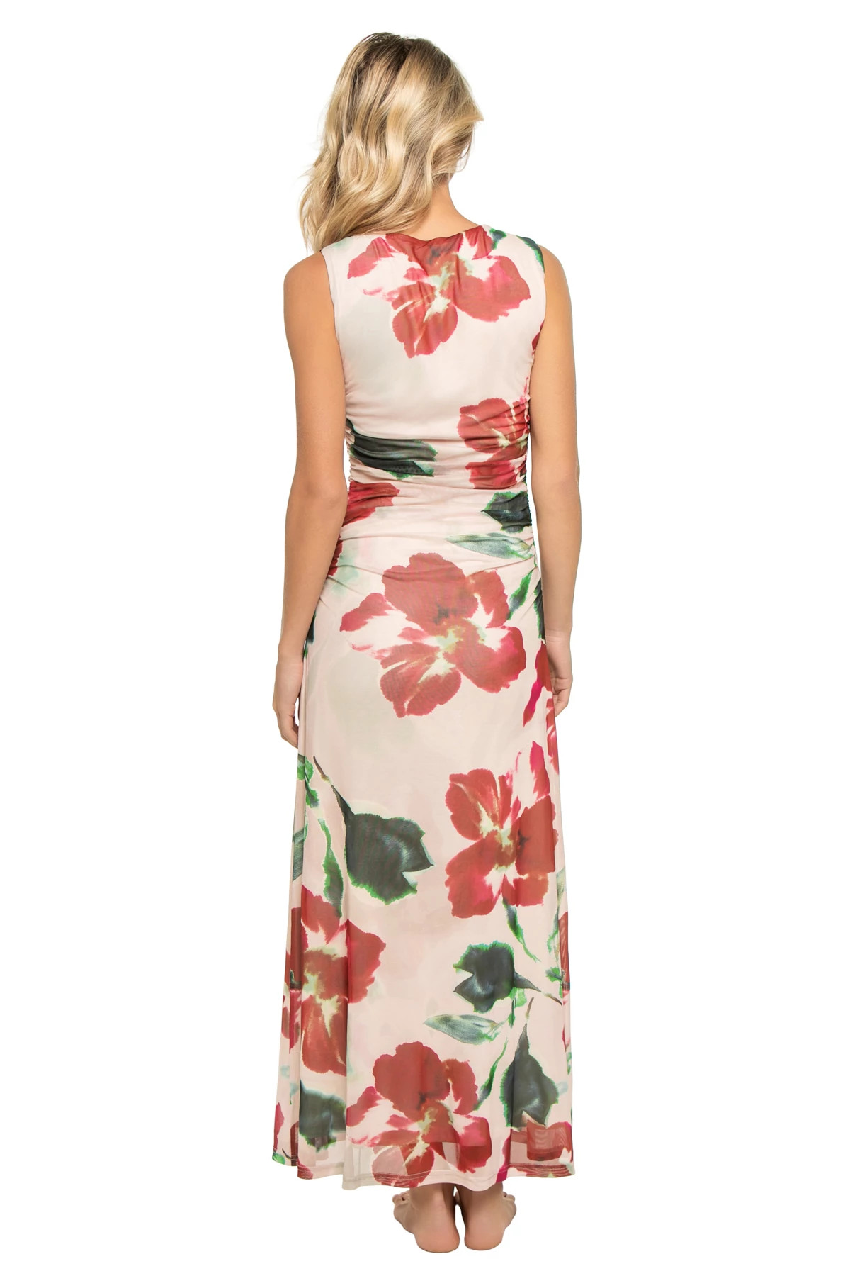 RED FLORAL Arabella Midi Dress image number 2