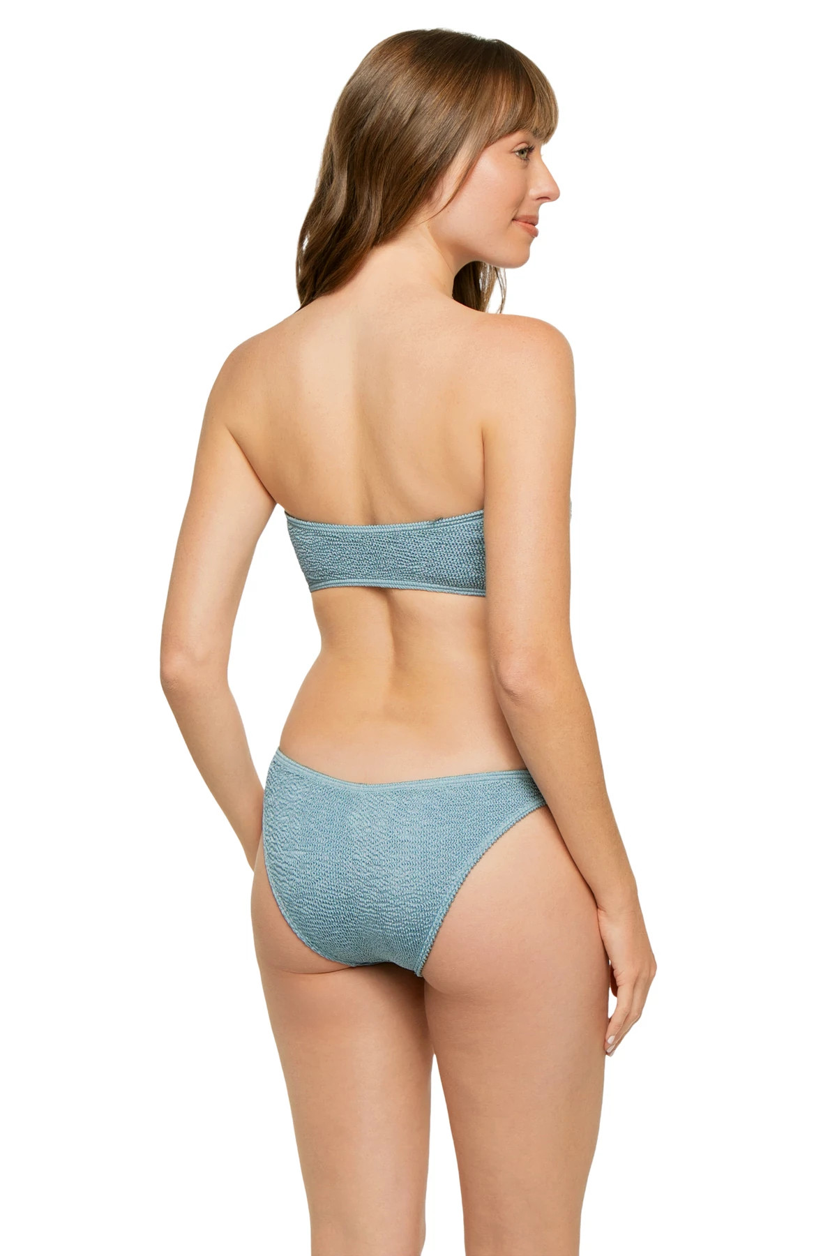 SLATE BLUE SHIMMER Blake Bandeau Bikini Top image number 2