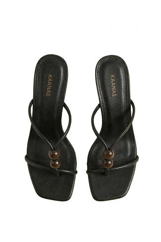 BLACK Sorella Leather Heeled Sandal