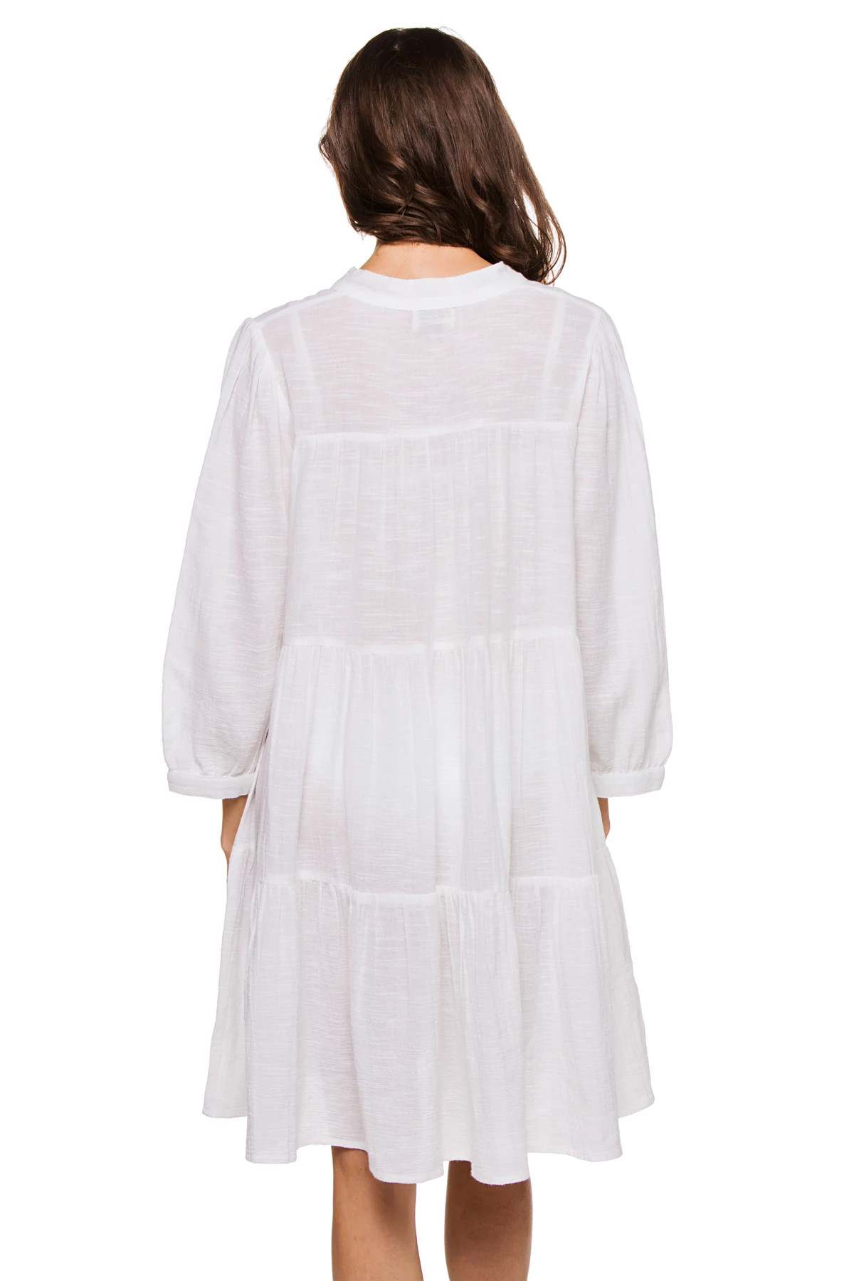 WHITE Button Front Dress image number 2