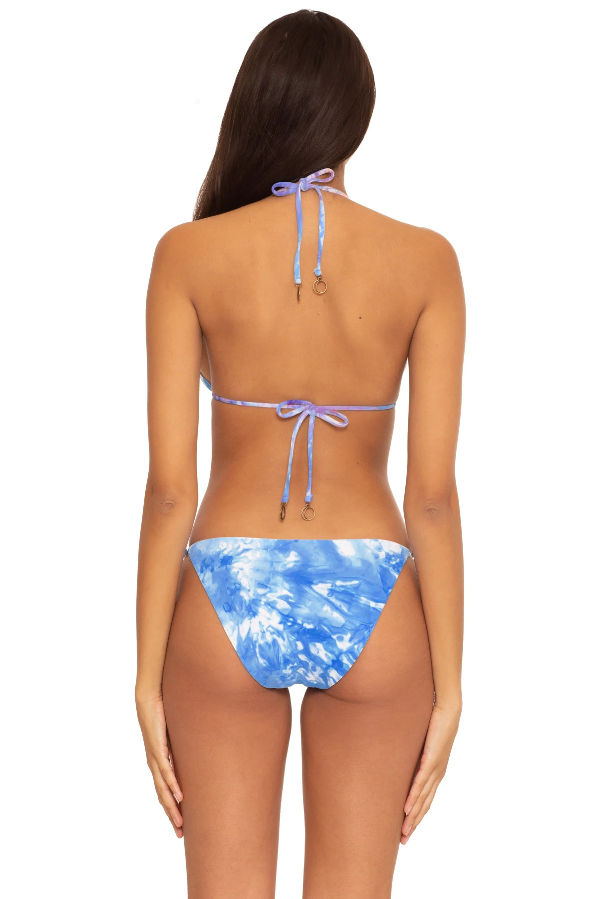 MULTI Tie Dye Reversible Sliding Triangle Bikini Top image number 4