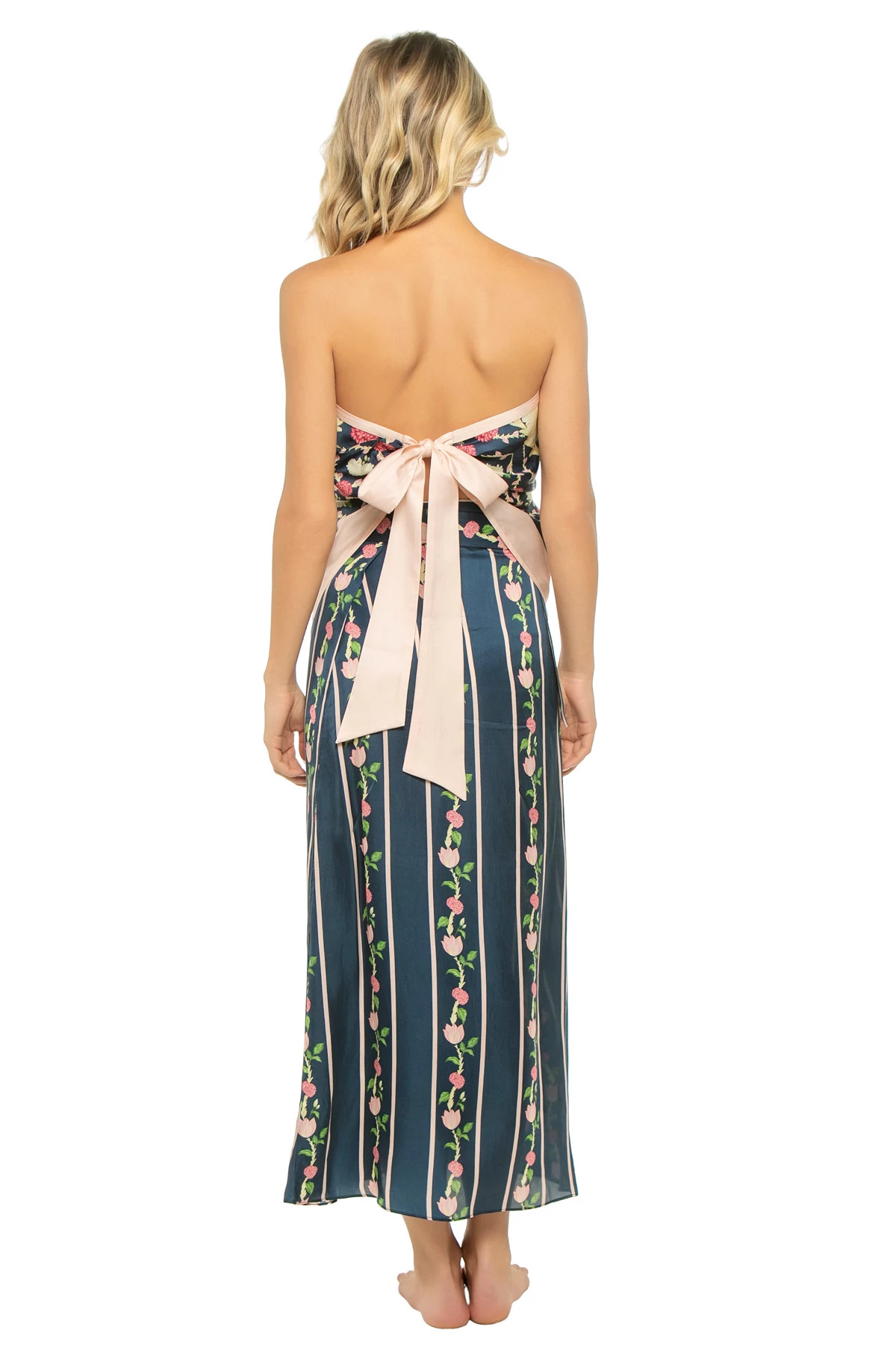 NAVY LOTUS SCARF Lotus and Mallipoo Scarf Blouse image number 2