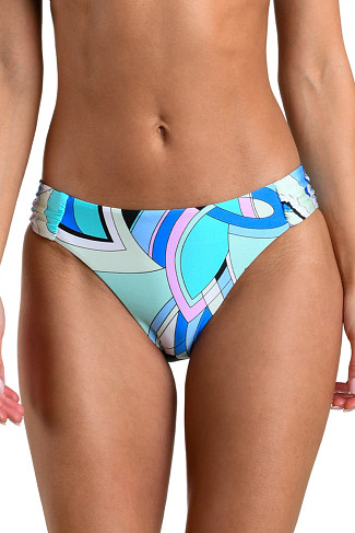 SEAFOAM Shirred Swirl Hipster Bikini Bottom
