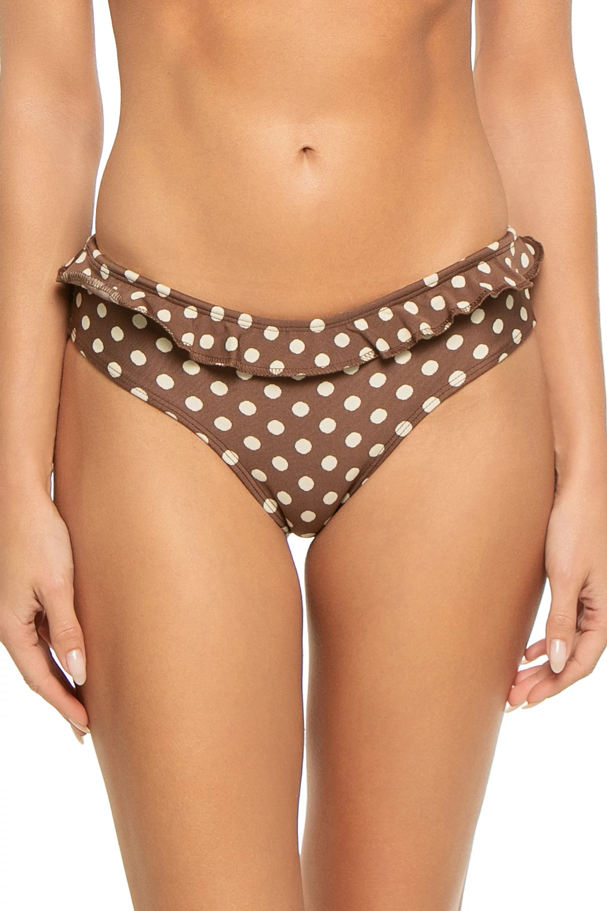 VIVIAN Vivian Ruffle Brazilian Bikini Bottom image number 1