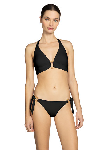 BLACK Ring Halter Bikini Top