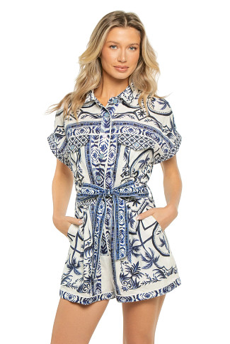 WONDERFUL CITY OFF-WHITE Wonderful City Linen Romper