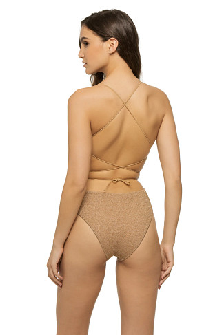 GOLD SHIMMER Iskra Cutout One Piece Swimsuit