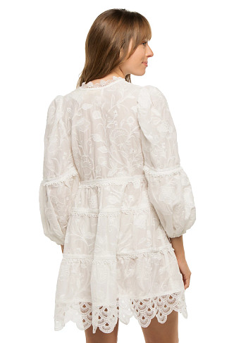 WHITE Pueblito Kimono Mini Dress
