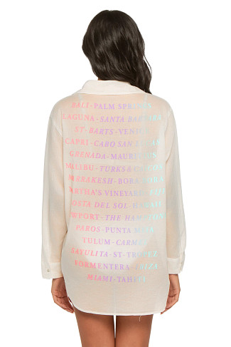 PEARL/MULTI Destinations Cotton Shirt Dress