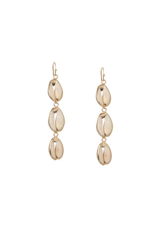 GOLD Trio Shell Drop Earrings