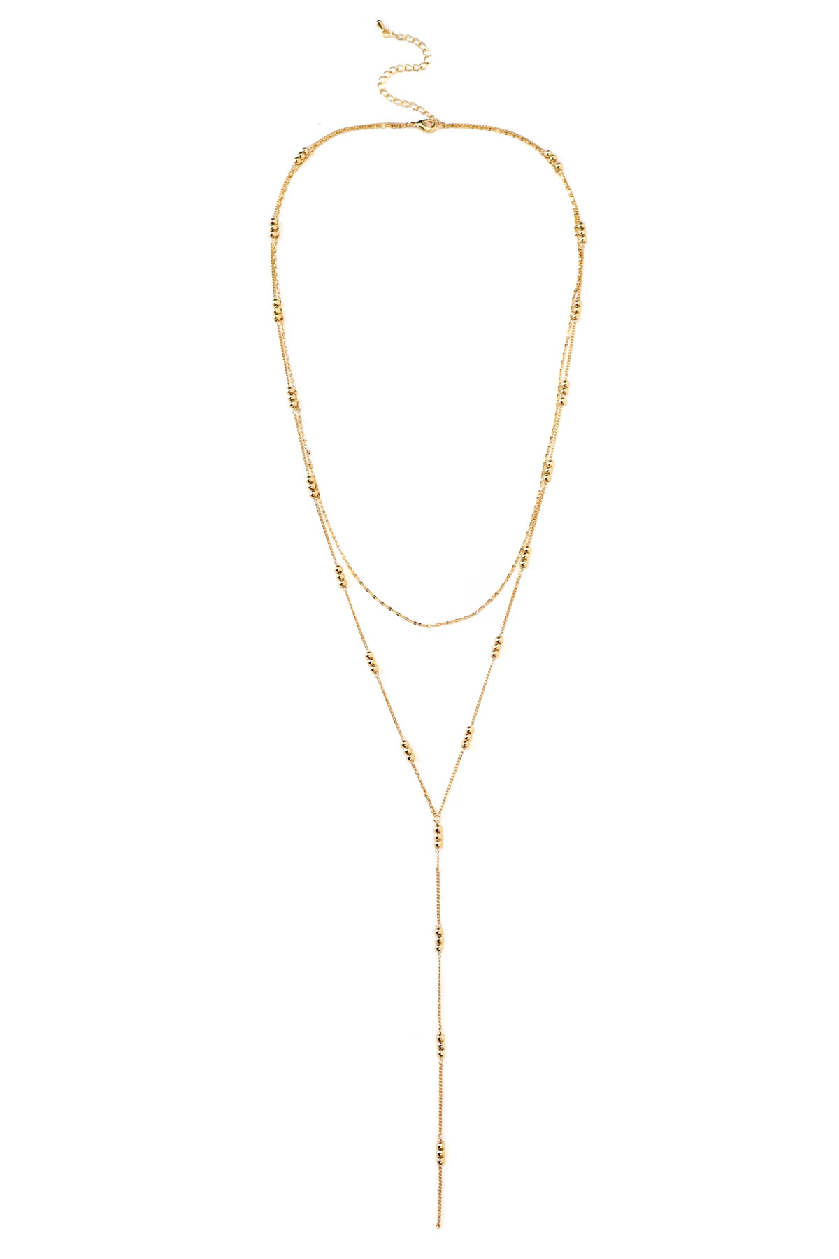 GOLD Layered Drop Necklace image number 1
