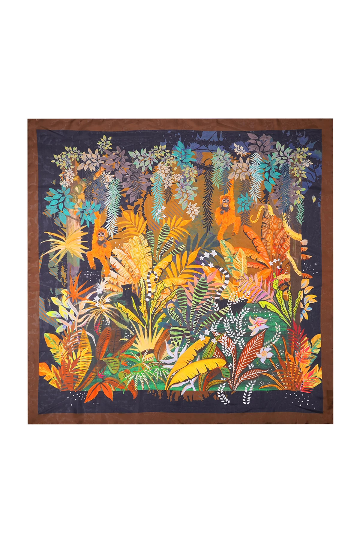 KHAKI Winter Jungle Silk Sarong image number 1