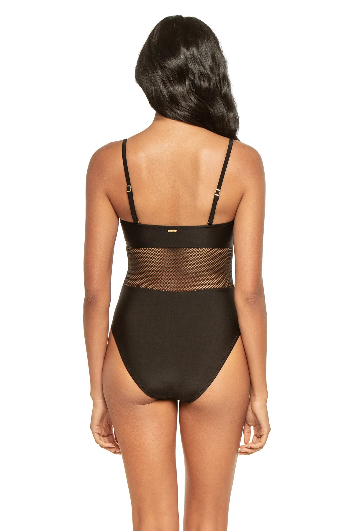 BLACK Tory Mesh One Piece Swimsuit image number 2