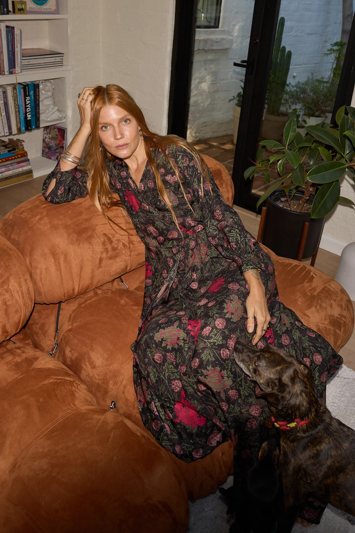 LEHUA PRINT BLACK Kate Wrap Maxi Dress image number 3