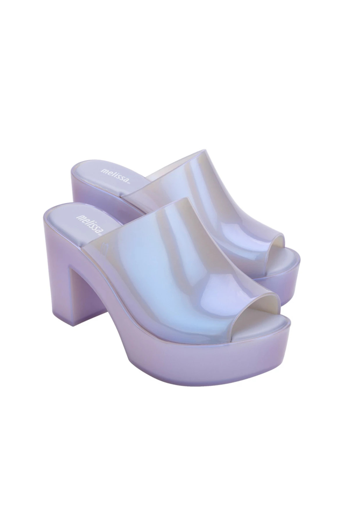 PEARLY BLUE Jelly Platform Mules image number 1