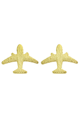GOLD Airplane Stud Earrings