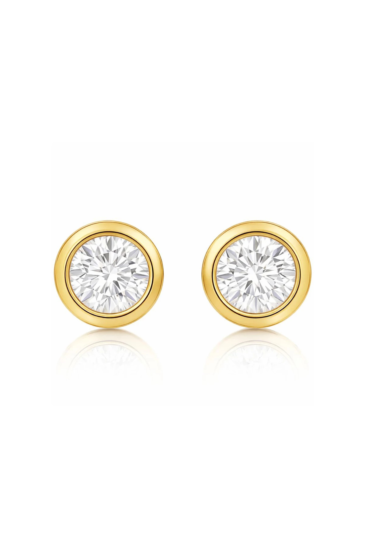GOLD Cateana Bezel Stud Earrings image number 1