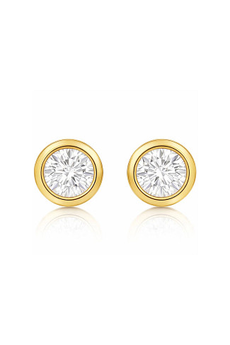 GOLD Cateana Bezel Stud Earrings