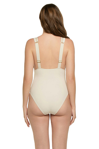 BEIGE Nelly Plunge One Piece Swimsuit